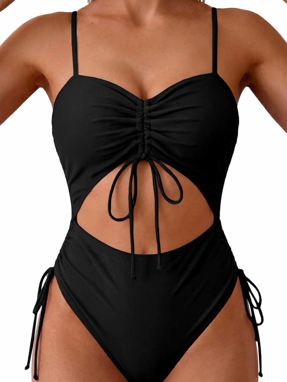 Black Cutout One-Piece Swimsuit